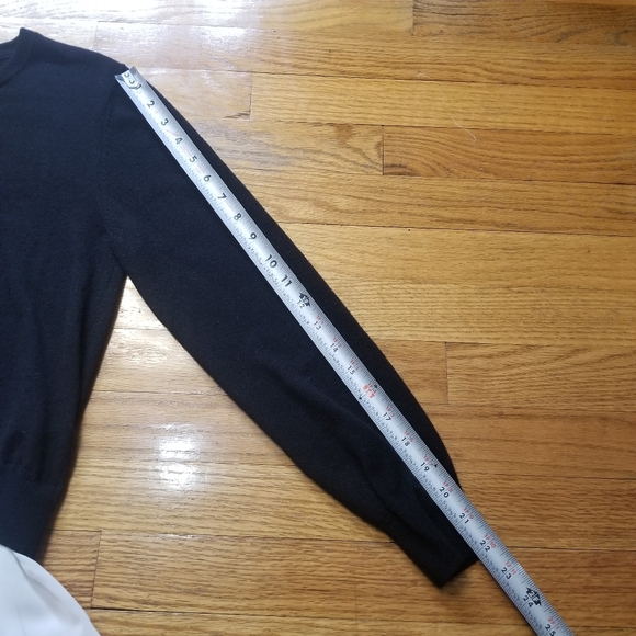 Izzue Crew Neck Black Sweater Top  Nylon Blend w/Blouse Bottom Med Slim … - Picture 9 of 12